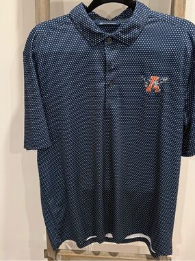 Auburn Cutter & Buck Vault Eagle Pike Eco Shadow Check Print Polo